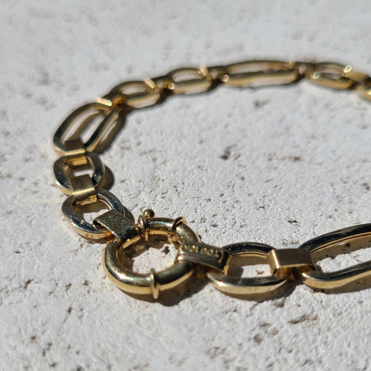 10k Chunky Mixed-Link Bracelet