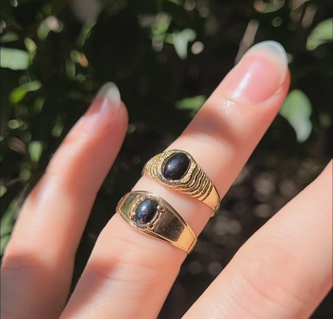 10k Black Jade Rings