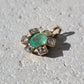 14k Antique Emerald & Rose-Cut Diamond Star Charm
