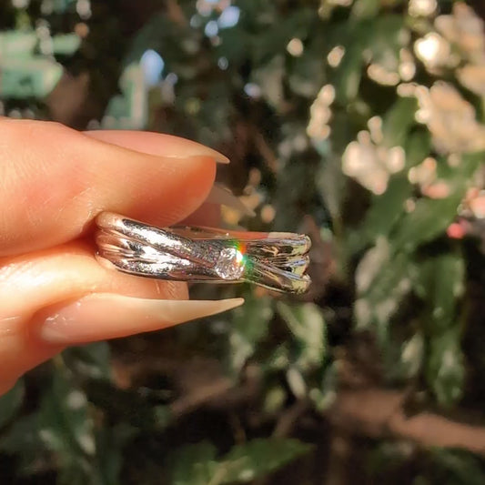 14k Triple Band Diamond Ring