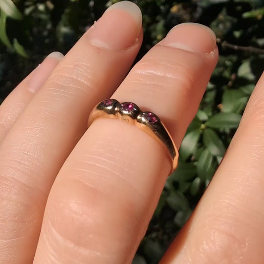 14k Flush-Set Ruby Ring