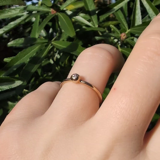 18k Flush-Set Diamond Ring