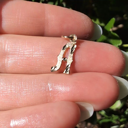 10k Letter "A" Charm
