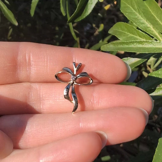 10k Diamond Bow Pendant