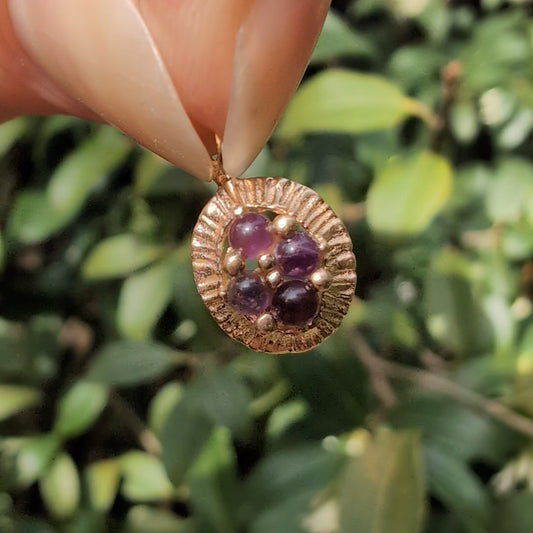 10k Amethyst Cabochon Pendant