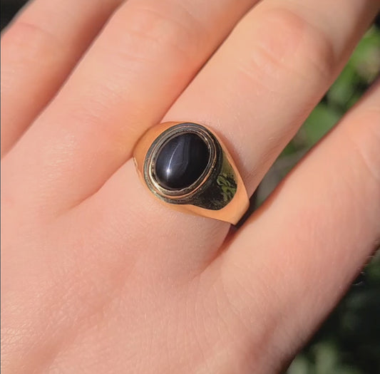 10k Black Jade Signet Rings