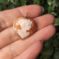 14k Carved Cameo Heart Brooch