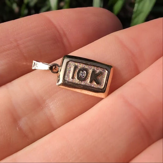 10k Diamond Bar Charm
