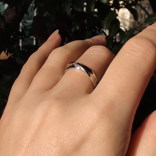 14k Triple Band Diamond Ring