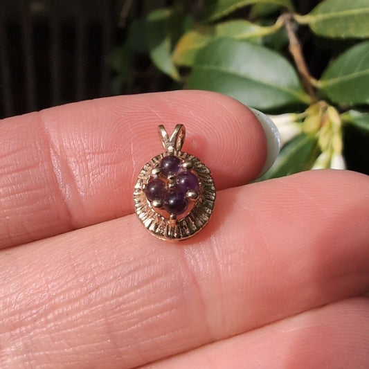 10k Amethyst Cabochon Pendant