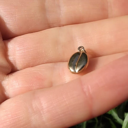 10k Coffee Bean Charm