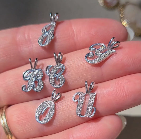 14k Diamond Letter Pendants