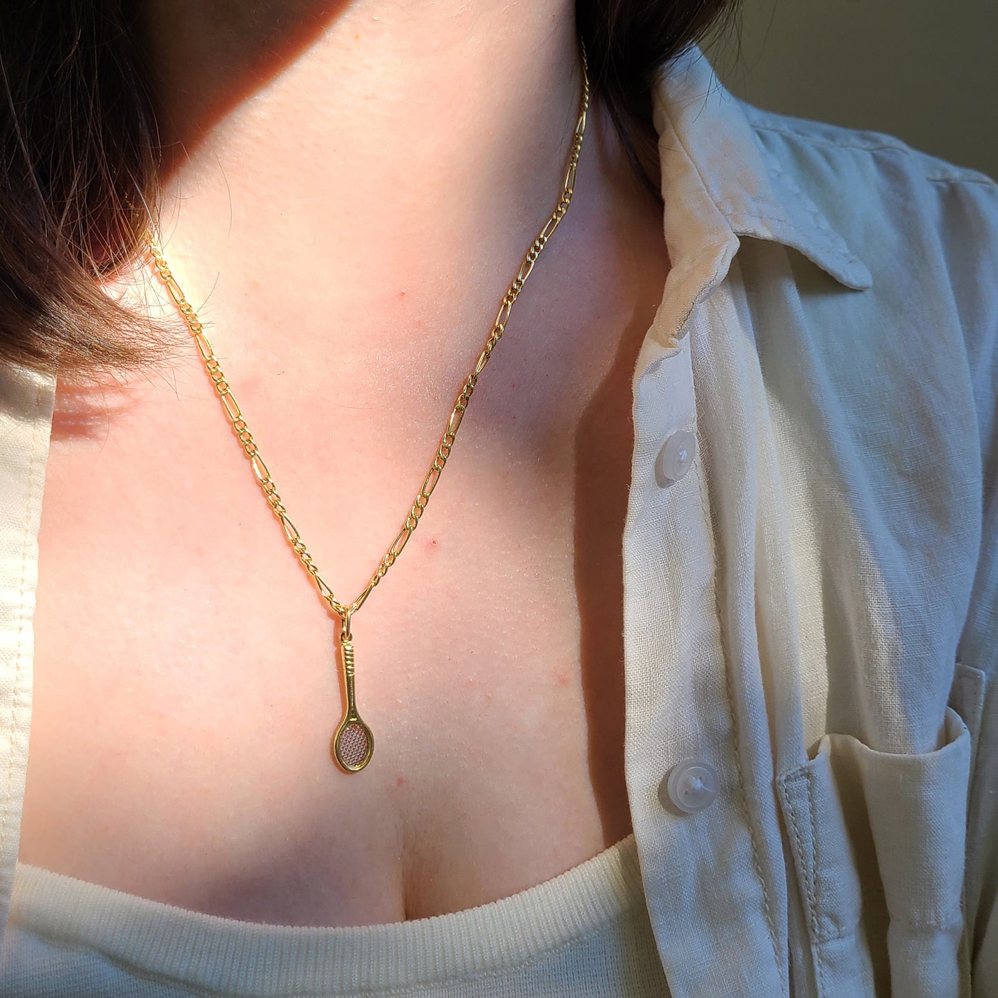 18k Tennis Racket Charm