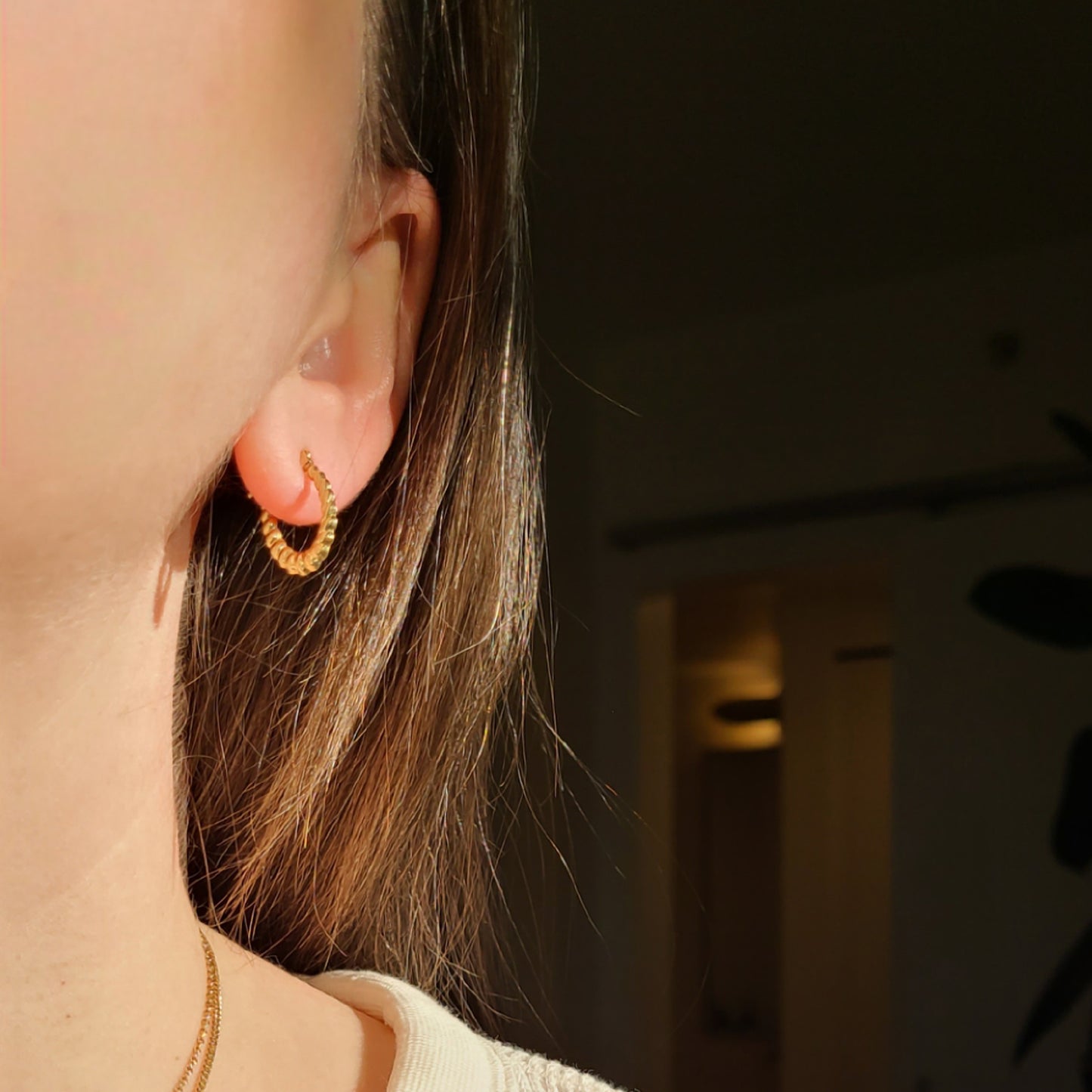 14k Gold Twist Hoops